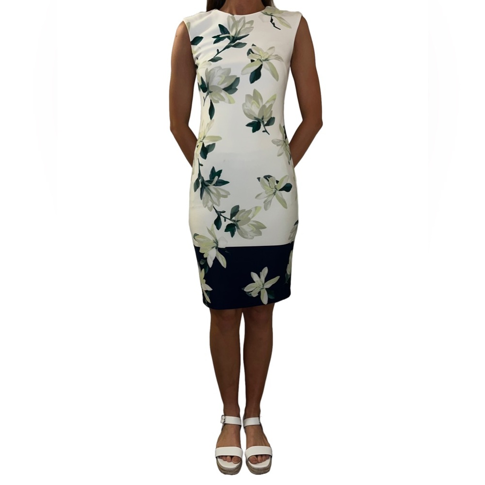Vince Camuto White Flower Dress